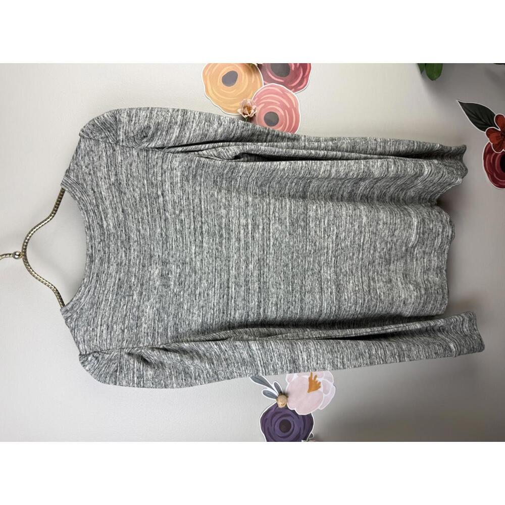 Daily Ritual Heathered Gray Terry Pleated Puff Sleeve Sweatshirt - Size - XS - Picture 4 of 7